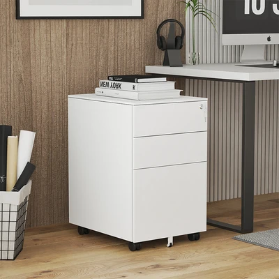 Gambar Krisbow Laci Kantor Pedestal 3 Tingkat 39x52x60 cm - Putih