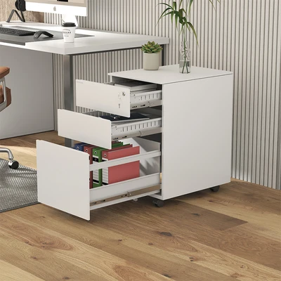 Gambar Krisbow Laci Kantor Pedestal 3 Tingkat 39x52x60 cm - Putih
