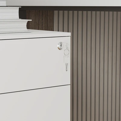 Gambar Krisbow Laci Kantor Pedestal 3 Tingkat 39x52x60 cm - Putih
