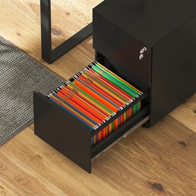 Gambar Krisbow Laci Kantor Pedestal 3 Tingkat 39x52x60 cm - Hitam