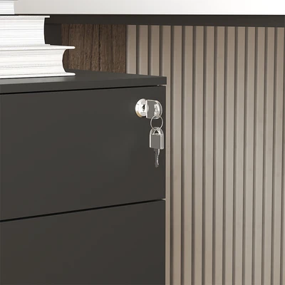 Gambar Krisbow Laci Kantor Pedestal 3 Tingkat 39x52x60 cm - Hitam