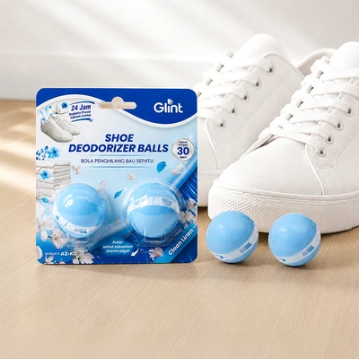 Gambar Glint Clean Linen Bola Penghilang Bau Sepatu Set 2 Pcs - Biru