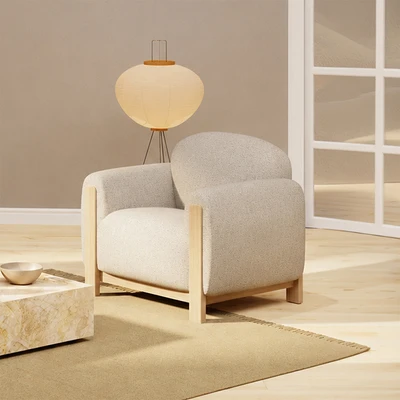 Gambar Nordia Rexton Set Sofa Fabric 1 & 3 Seater - Putih Ivory