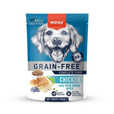 Gambar Wanpy Makanan Anjing Kering Adult Grain Free Chicken 500 gr