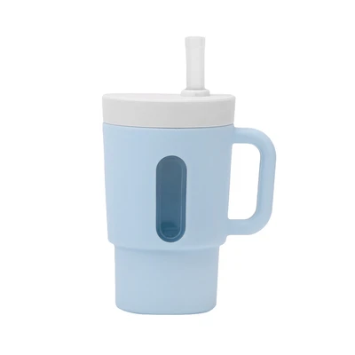 Gambar Kiddy Star Pinkfong  Baby Shark Botol Minum Anak Silikon - Biru