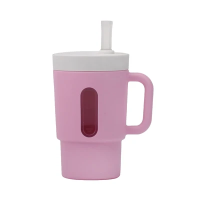Gambar Kiddy Star Pinkfong  Baby Shark Botol Minum Anak Silikon - Pink