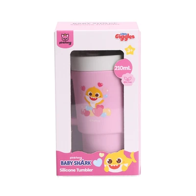 Gambar Kiddy Star Pinkfong  Baby Shark Botol Minum Anak Silikon - Pink