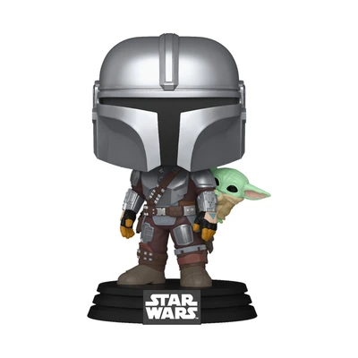 Gambar Funko Pop Figure Star Wars The Mandalorian Bobblehead & Grogu 90443 - Silver