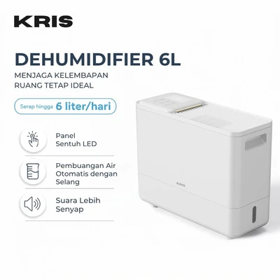 Gambar Kris Dehumidifier 6 Liter/Hari 120 Watt - Putih