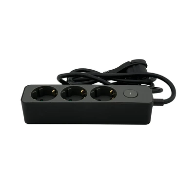 Gambar Krisbow Stop Kontak Ekstensi Single Switch 3 Soket 1.5 Meter - Hitam