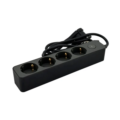 Gambar Krisbow Stop Kontak Ekstensi Single Switch 4 Soket 1.5 Meter - Hitam