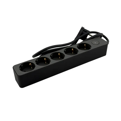 Gambar Krisbow Stop Kontak Ekstensi Single Switch 5 Soket 1.5 Meter - Hitam