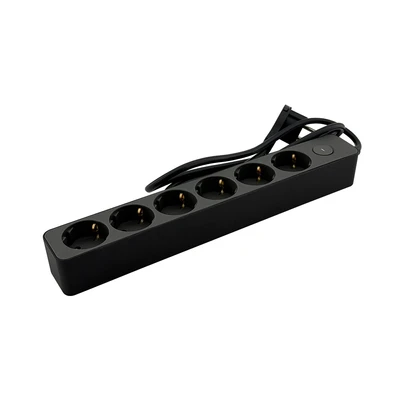Gambar Krisbow Stop Kontak Ekstensi Single Switch 6 Soket 1.5 Meter - Hitam
