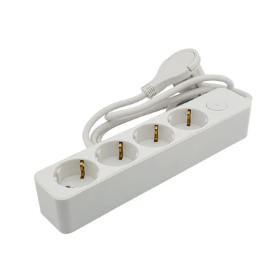 Gambar Krisbow Stop Kontak Ekstensi Single Switch 4 Soket 1.5 Meter - Putih