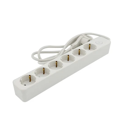Gambar Krisbow Stop Kontak Ekstensi Single Switch 6 Soket 1.5 Meter - Putih