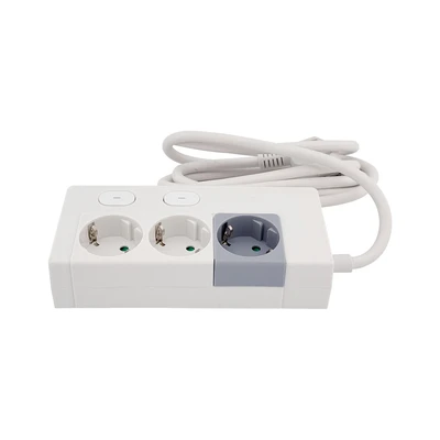 Gambar Krisbow Stop Kontak Ekstensi Switch Basic 3 Soket 2 Meter - Putih
