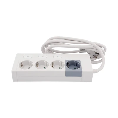 Gambar Krisbow Stop Kontak Ekstensi Switch Basic 4 Soket 2 Meter - Putih