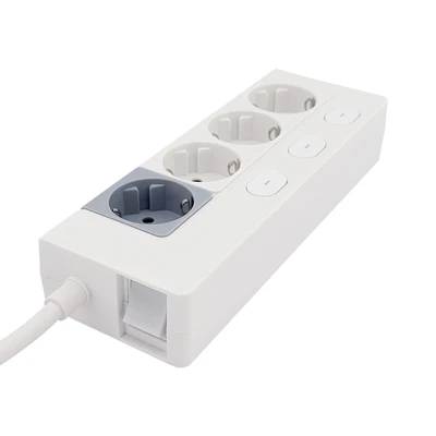 Gambar Krisbow Stop Kontak Ekstensi Switch Basic 4 Soket 2 Meter - Putih
