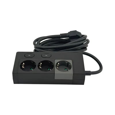 Gambar Krisbow Stop Kontak Ekstensi Switch Basic 3 Soket 2 Meter - Hitam