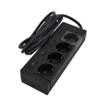 Gambar Krisbow Stop Kontak Ekstensi Switch Basic 4 Soket 2 Meter - Hitam