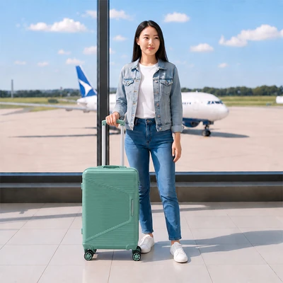 Gambar Passport Airflex Zyra Koper PP TSA Lock 24 Inch - Hijau Sage