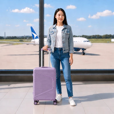 Gambar Passport Airflex Zyra Koper PP TSA Lock 24 Inch - Ungu Lilac