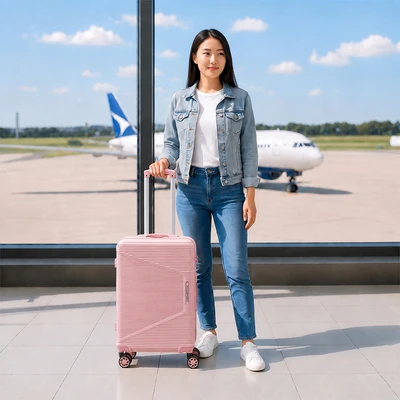 Gambar Passport Airflex Zyra Koper PP TSA Lock 24 Inch - Pink Blush