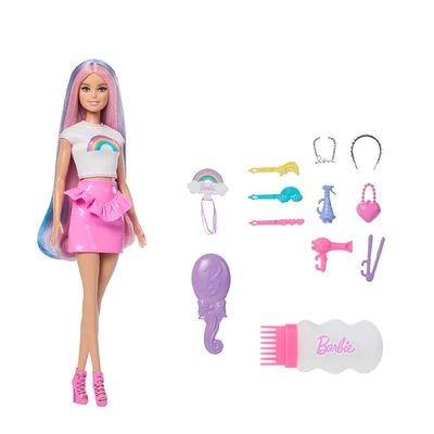 Gambar Barbie Set Boneka Rainbow Sparkle Hair Jjp07 - Mix