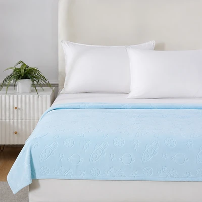 Gambar Informa Selimut Anak Microfiber Polyester Emboss Space 125x150 cm - Biru
