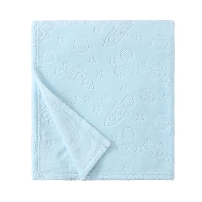 Gambar Informa Selimut Anak Microfiber Polyester Emboss Space 125x150 cm - Biru