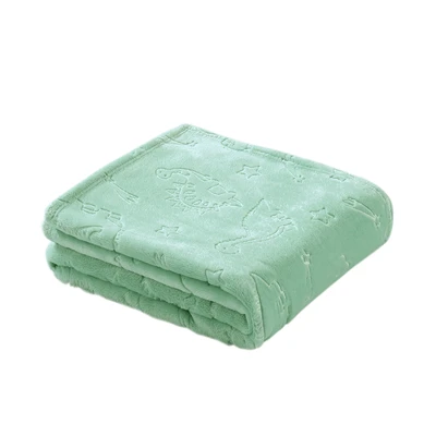 Gambar Informa Selimut Anak Microfiber Polyester Emboss Dino 125x150 cm - Hijau