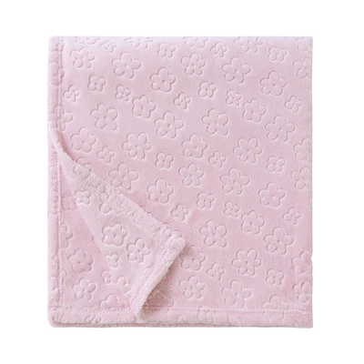 Gambar Informa Selimut Anak Microfiber Polyester Emboss Bunga 125x150 cm - Pink