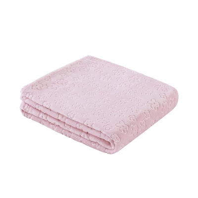 Gambar Informa Selimut Anak Microfiber Polyester Emboss Bunga 125x150 cm - Pink
