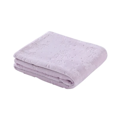 Gambar Informa Selimut Anak Microfiber Polyester Emboss Unicorn 125x150 cm - Ungu