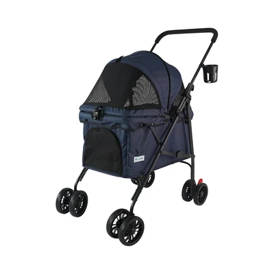 Gambar Pet Kingdom Stroller Hewan Peliharaan Max 15 kg - Biru Navy