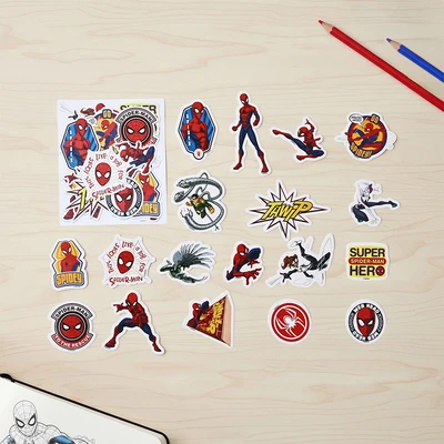 Gambar Disney Stiker Vinyl Spider-Man Glow In The Dark Set 18 pcs - Mix