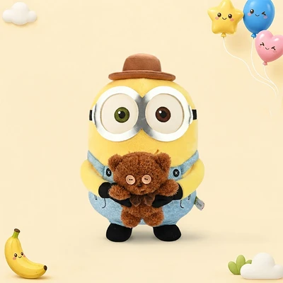 Gambar Universal Boneka Plush Minions Bob Gentleman - Kuning/Biru