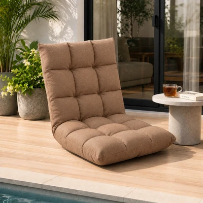 Gambar Soleil Adeus Kursi Lesehan Lipat Fabric - Cokelat Khaki