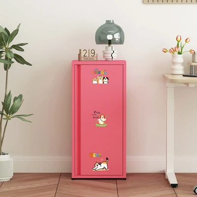 Gambar Stora Visca Kabinet Metal 1 Pintu Dengan Sticker - Pink Coral