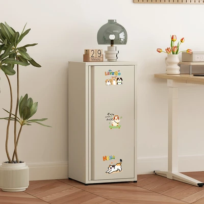 Gambar Stora Visca Kabinet Besi 1 Pintu Dengan Sticker - Abu-Abu