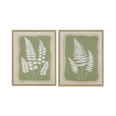 Gambar Informa Hiasan Dinding Kanvas Print Leaves 28x35 cm Set 2 pcs - Mix