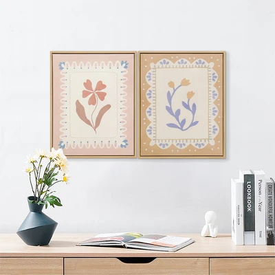 Gambar Informa Hiasan Dinding Kanvas Print Plants 28x35 cm Set 2 pcs - Mix