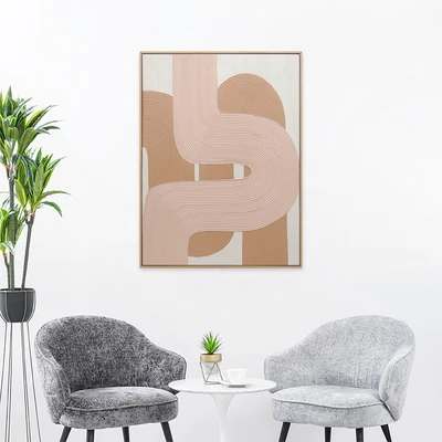 Gambar Informa Lukisan Kanvas Handmade & Print Abstract 90x120 cm - Mix
