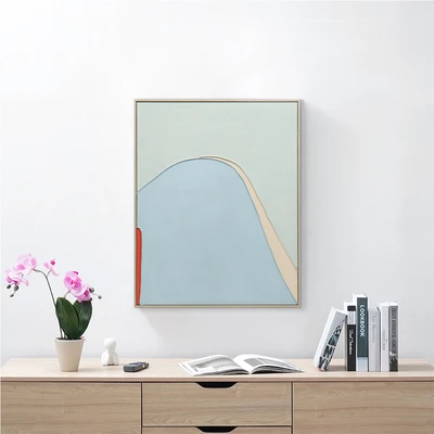Gambar Informa Lukisan Kanvas Handmade & Print Abstract 80x100 cm - Biru/Hijau