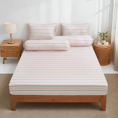 Gambar Informa 180x200 cm Set 5 pcs Seprai King Microfiber Gemma - Pink