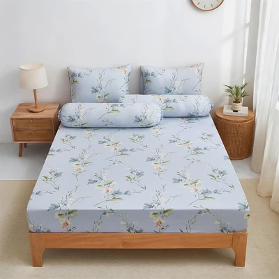Gambar Informa 100x200 cm Set 3 pcs Seprai Single Microfiber Gracia - Biru