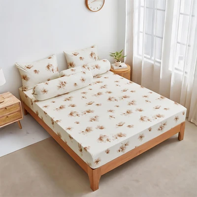 Gambar Informa 120x200 cm Set 3 pcs Seprai Double Microfiber Gellia - Krem/Cokelat