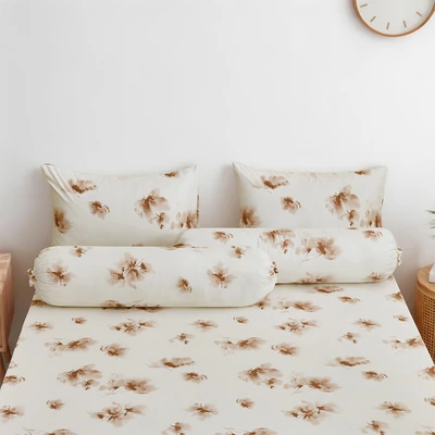 Gambar Informa 120x200 cm Set 3 pcs Seprai Double Microfiber Gellia - Krem/Cokelat