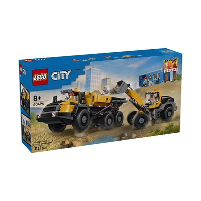 Gambar LEGO City Dump Truck & Front End Loader Set 1132 pcs 60494 - Kuning/Hitam