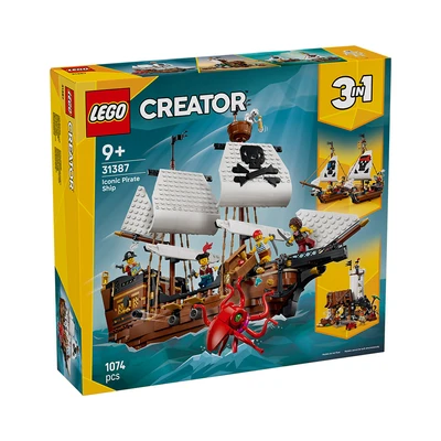 Gambar LEGO Creator 3 in 1 Iconic Pirate Ship Set 1074 pcs 31387 - Cokelat/Putih